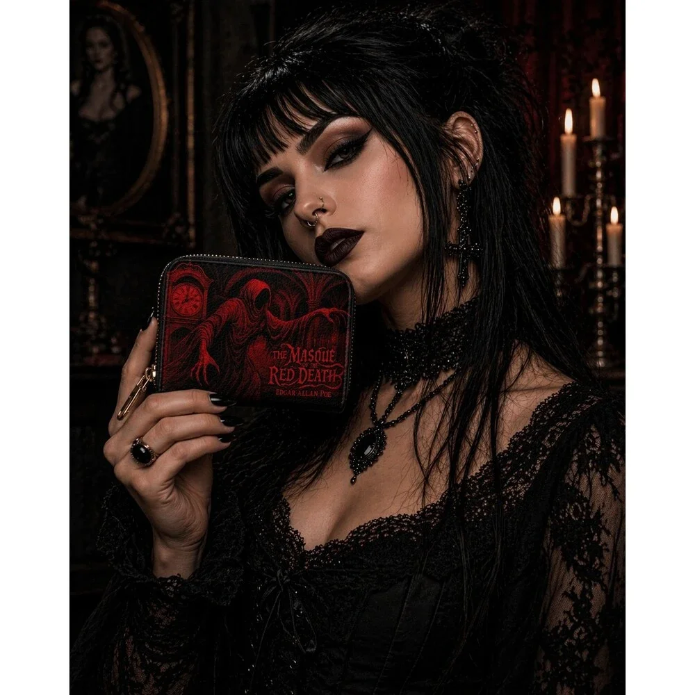 Masque of the Red Death Mini Wallet Horror Goth Halloween Edgar Allan Poe New